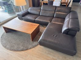 Ecksofa Natuzzi Leder dunkelbraun
