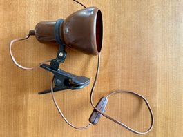 Vintage Klemmleuchte / Leselampe – braun – verstellbar
