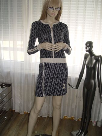 VINTAGE! Dior JOHN GALLIANO Ensemble Oblique Grösse S blau