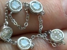 Luxus  Kette Silber Moissanite sehr Brillant