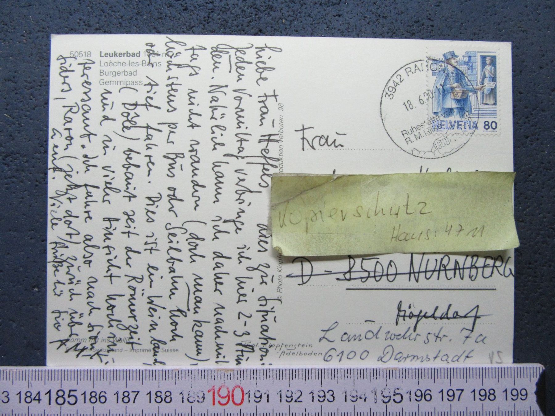 Cartoline postali: LEUKERBAD BURGERBAD GEMMI-PASS VBELEBT VS AK – Usato da Ettingen venduto da Hausi4711 1