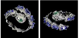 Silver Ring.Tanzanite Emerald Natural Gemstone
