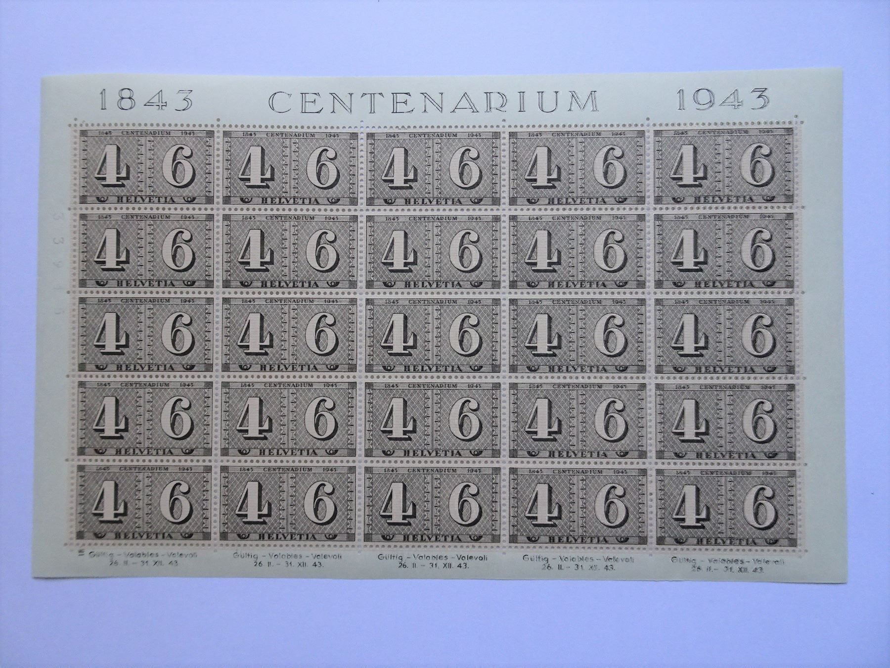 Alle Briefmarken: 1943** mit 2 Abarten – Neu (gemäss Beschreibung) aus Aadorf von Chnorli-Furz
