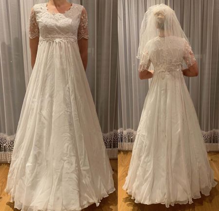 Hochzeitskleid mit viel Zubehör, Gr. M