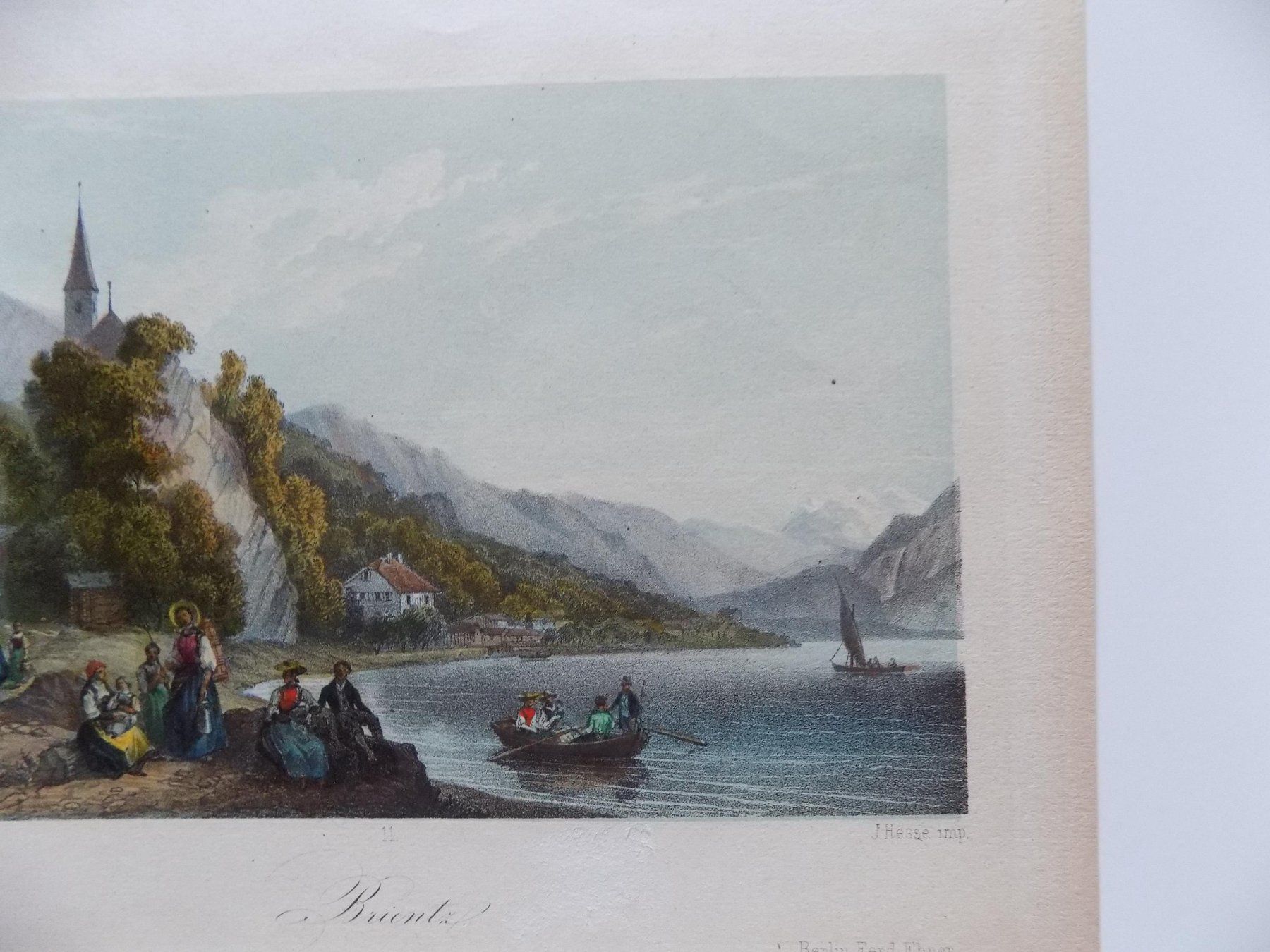 Incisioni: Brienz kolorierte Lithographie – Usato da Risch venduto da Antikfee 2