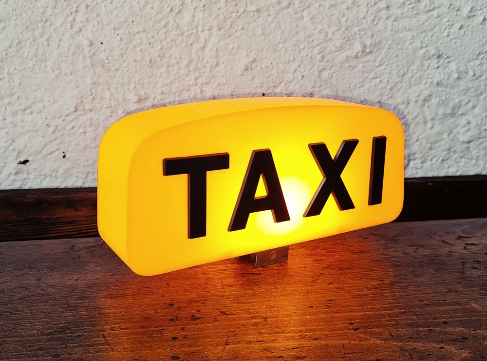 Mid-Century Vintage Taxilampe Taxi Licht Schild