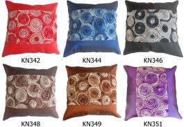 Eleganter Thai Silk Kissenbezug 40 x 40 cm Rosen Blumen