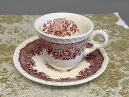 Vintage Mocca Tasse mit Unterteller, Mason's Ascot England