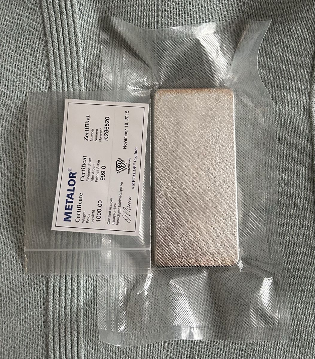 Edelmetalle: 1Kg Metalor Echtsilber 999 – Neu und originalverpackt aus Vilters von Nohausi77 1