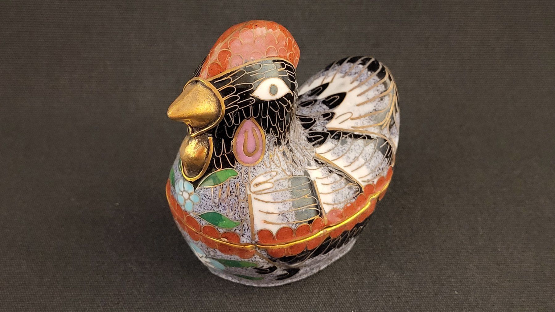 Figuren: Cloisonne-Dose HUHN HENNE – Gebraucht aus Basel von spinne02 1