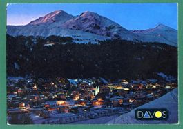 Davos, Blick auf Schatzalp, Strela, 1993, gelaufen