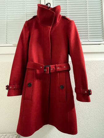 Burberry Mantel Wolle rot