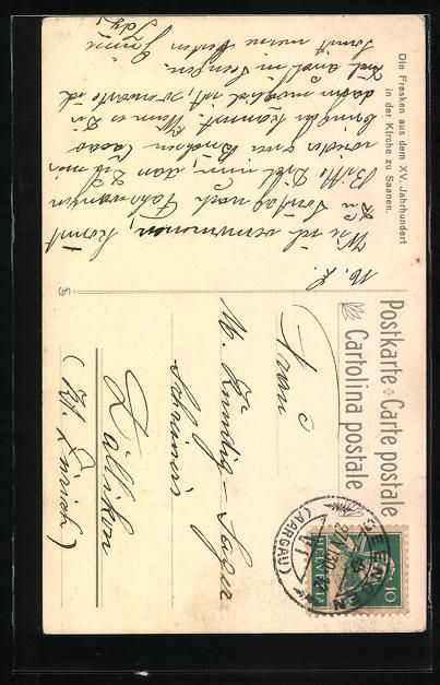 Cartoline postali: Saanen, Ortspartie mit Kirche, 1930 – Usato da Berlin venduto da bartko-reher 1