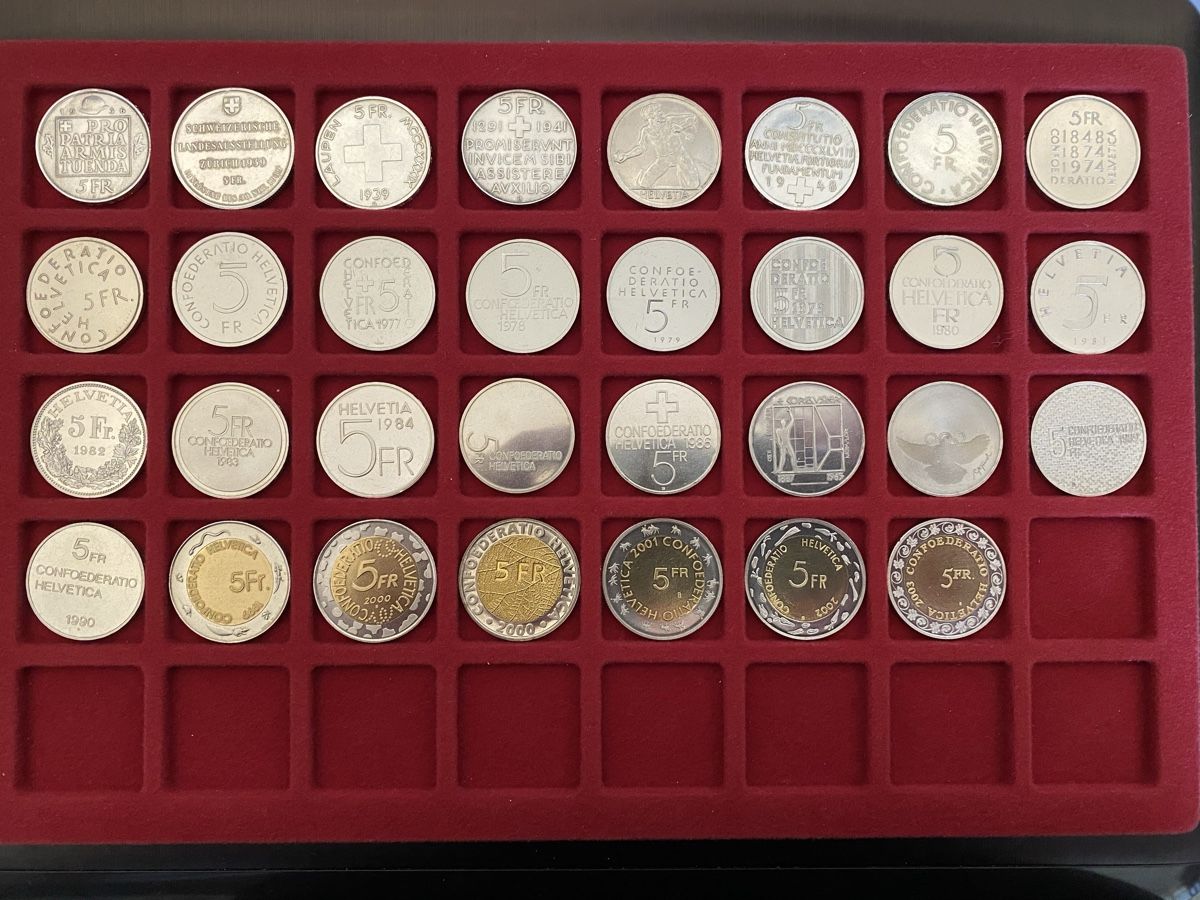 Tutti le monete: 5 fr collection complète de 1936 a 2003 Argent & Nickel – Nuovo (secondo la descrizione) da Corsier-sur-Vevey venduto da Ginoarturo 1