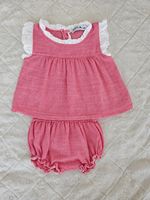 Babidu baby set top and bloomer pink size 6 months