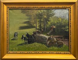 Hans Werner SCHMIDT (1859-1950) Valesana gardienne de chèvre