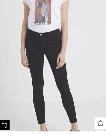 schwarze Skinny Designer Jeans von Frame in 27