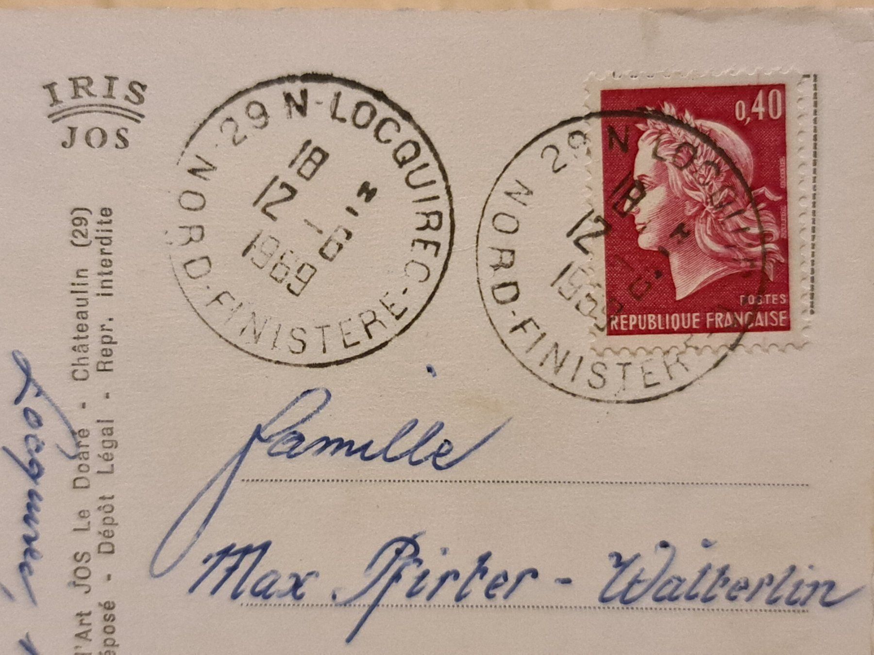 Cartoline postali: Ansichtskarte La Bretagne 1969 – Usato da Dintikon venduto da Vexi 1