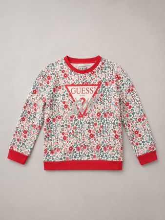 Pull Guess Kids fleuri rose manches longues