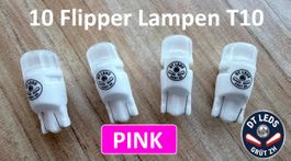10x T10 LED Lampen Pink 6.3V – 2 LEDs – 70 Lumen