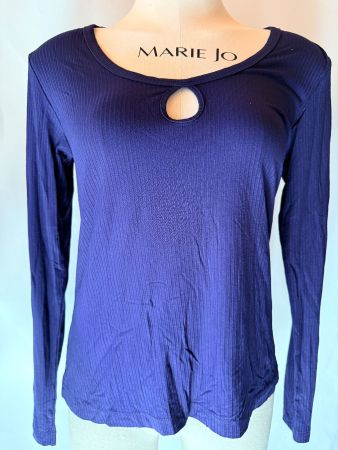 HUNKEMÖLLER, Rib Top KEYHOLE, Grösse M, Farbe Dunkelblau