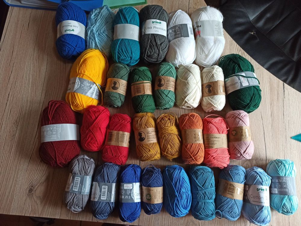 Laine Crochet,12 Couleurs Pelote de Laine 10 g-20 m, Pelote de Laine Pour Crochet, Fil Coton