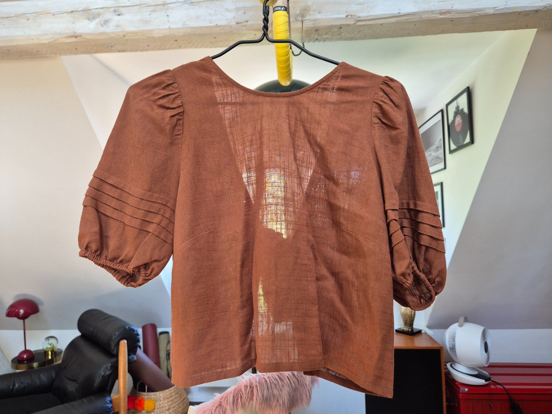 La Redoute Top: Brown linen La Redoute summer top size 36 – Usato da Zürich venduto da monadiederich