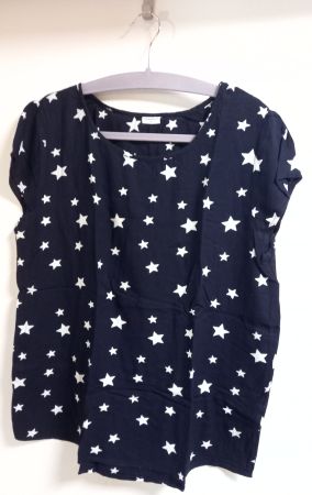 Blusenshirt Gr. 40 (L), Jacqueline de Yong, blau m. Sternen