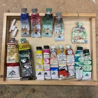Öl- und Aquarellfarben gemischt