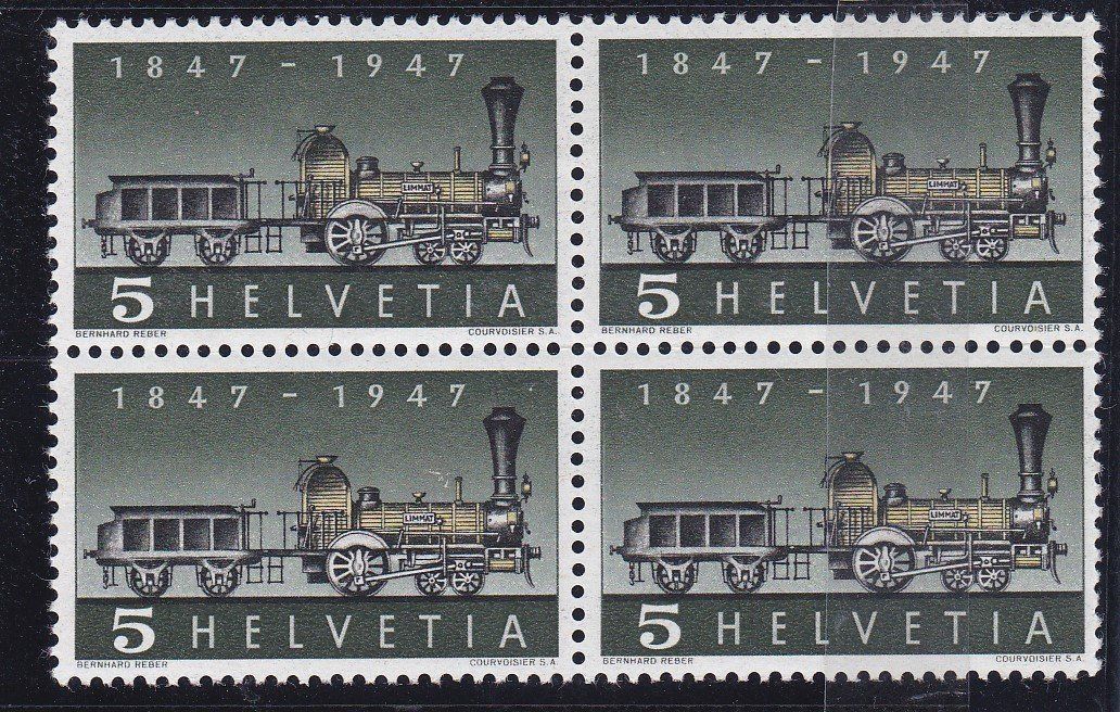 Alle Briefmarken: Postfrisch 4erBlock 100J. Eisenbahn 1947 – Neu (gemäss Beschreibung) aus Schliern b. Köniz von joni20