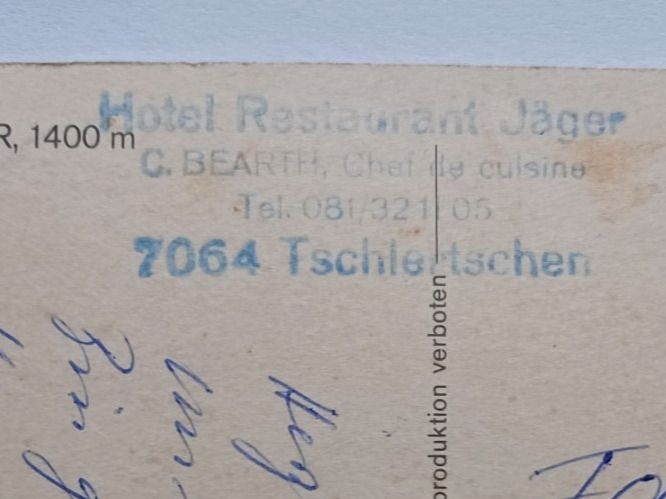 Cartoline postali: 2788, Tschiertschen GR, Stempel Tschiertschen 1969 – Usato da Aarau Rohr venduto da mgvw 3