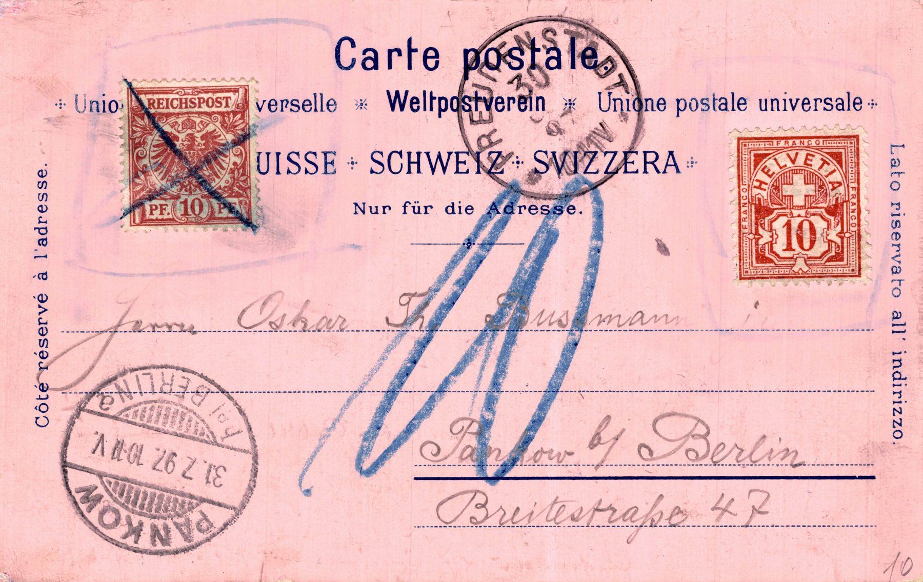 Cartes postales: Gruss vom Rheinfall. 1897 – D'occasion à Bronschhofen par Astore 1
