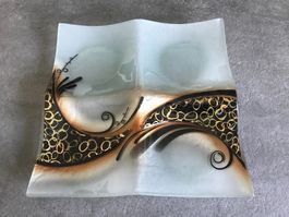 Plat en verre 32 cm x 32 cm pour tapas, snacks, …