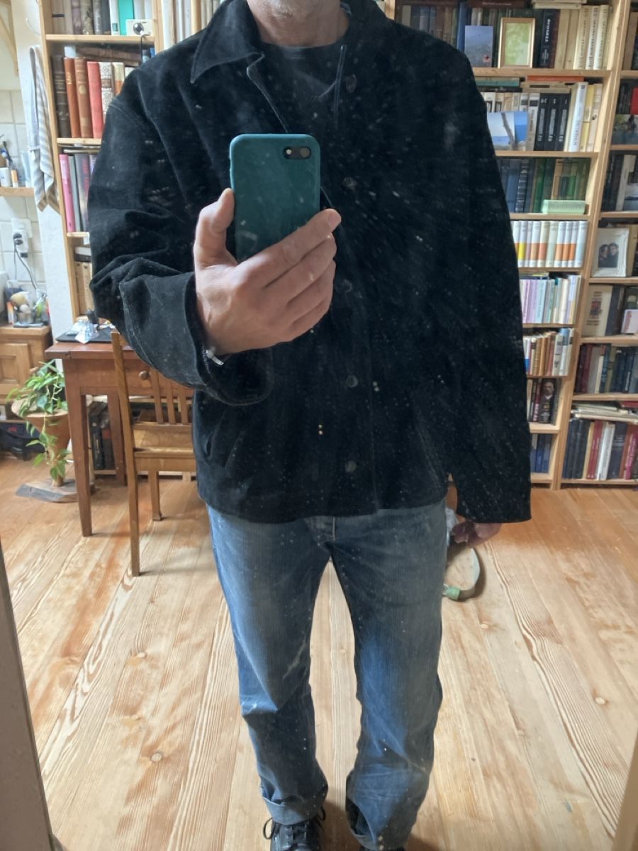 Giacche: Schwarze Wildlederjacke von Trapper USA Gr. L – Usato da Aesch BL venduto da Vondenbienen 4