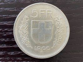 1 x 5 Franken Schweiz 1966 – zirkuliert