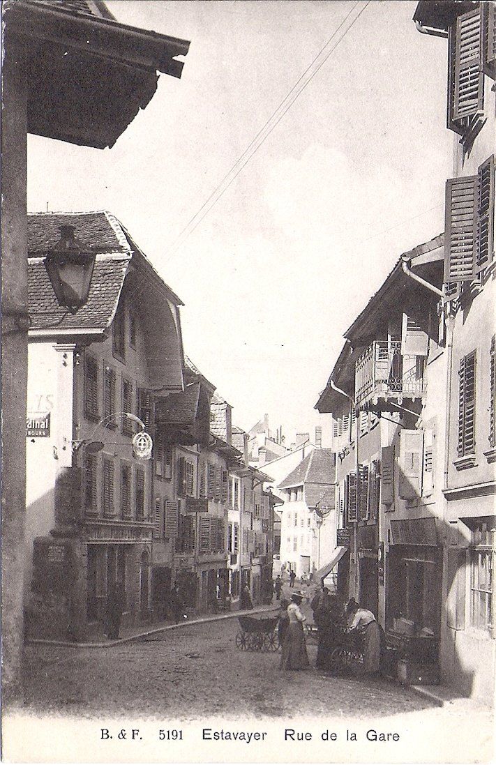Cartes postales: ESTAVAYER, rue du lac – D'occasion à Les Verrières par Scampi0