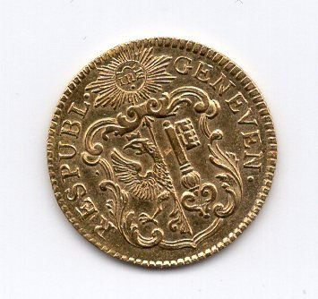 Alle Münzen: (2645) Genf Pistole 1758, top stgl – Gebraucht aus Rüthi (Rheintal) von erdnuessli1 1