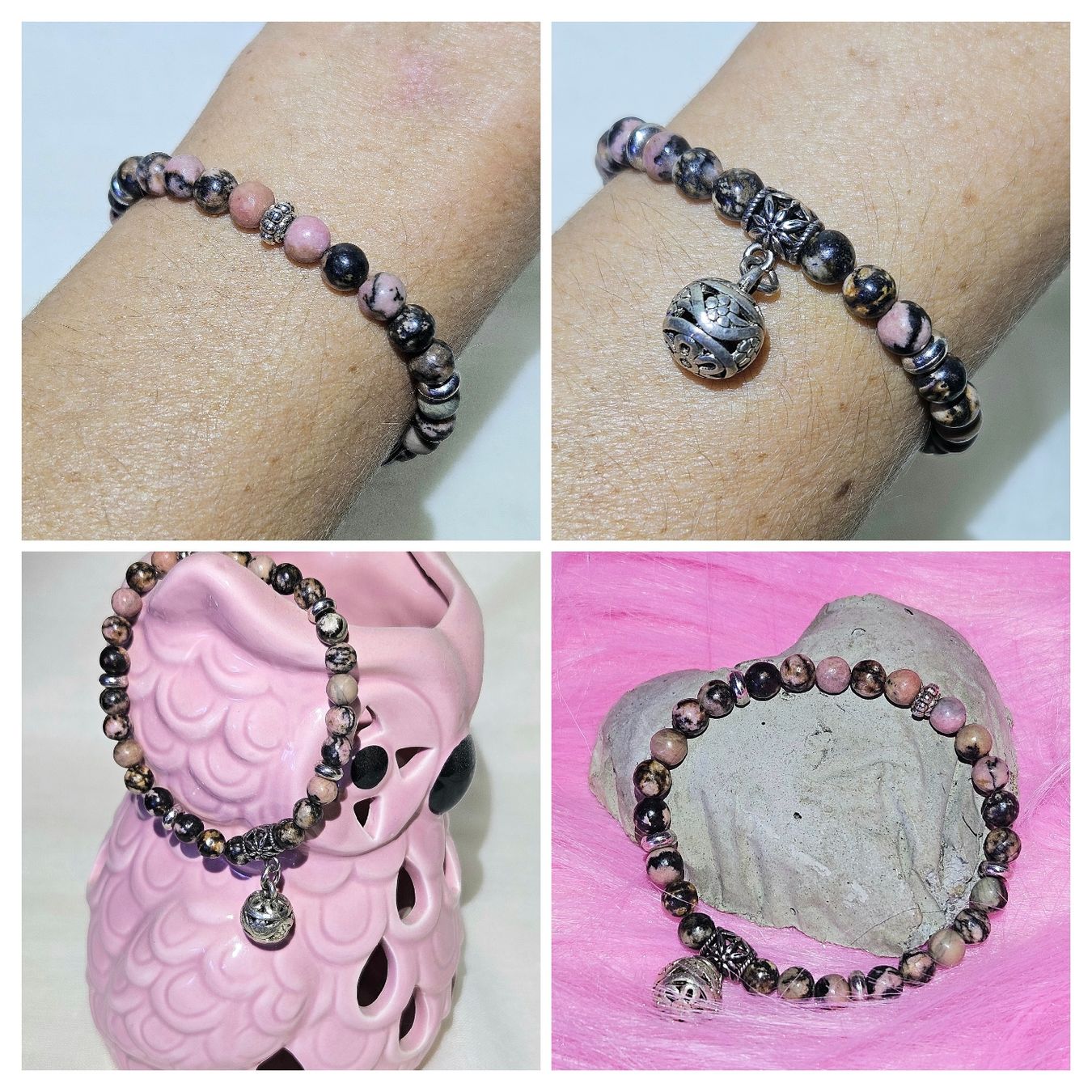 Armbänder & -reifen: Rhodonit-Kugel Armk. - Spendenaktion – Neu (gemäss Beschreibung) aus Unterkulm von Nachtigall