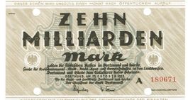 Dortmund 10 Mrd.Mark Serie A 25.10.1923 VZ-VZ+