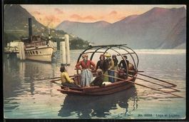 Lugano, Lago di Lugano, Panorama mit Boo
