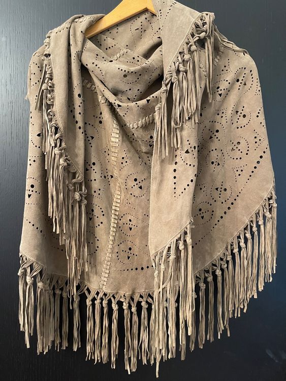 Manteau En Daim Véritable Marron Pour Femme - Taille 38-40 - Occasion En Super état