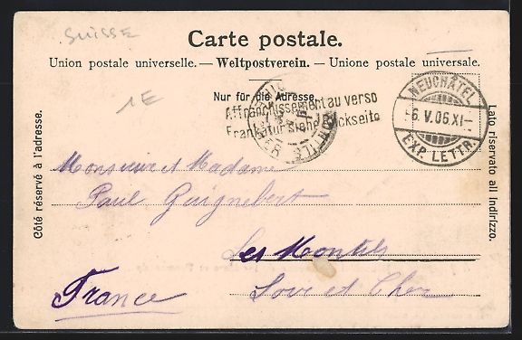 Cartoline postali: Neuchatel, Avenue du 1er Mars et Promena – Usato da Berlin venduto da bartko-reher 1