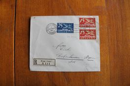 1927 LuPo, BF, Yverdon Pestalozzi, Abart gebr. Rad, Robenhau