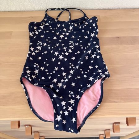 H&M Badeanzug Grösse 134/140 Sterne dunkelblau guter Zustand
