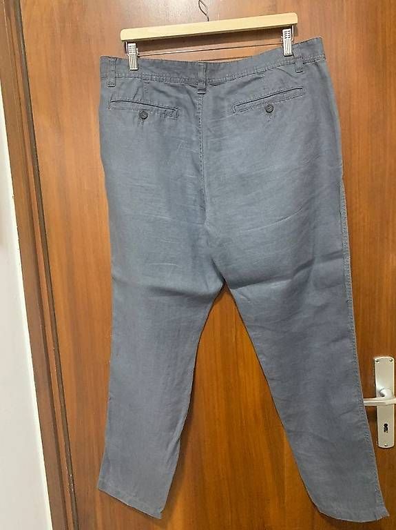 C&A Pantaloni: Pantaloni grigio blu 100% lino – Usato da Pazzallo venduto da nic_6zpt 2