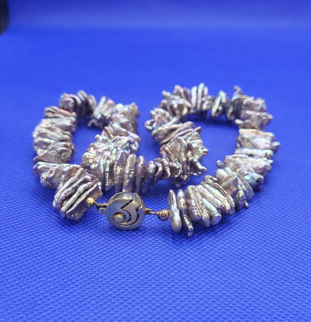 Catenine: Perlen Kette Mit 585 Gold Verschluss – Usato da Wald ZH venduto da Aniade 1
