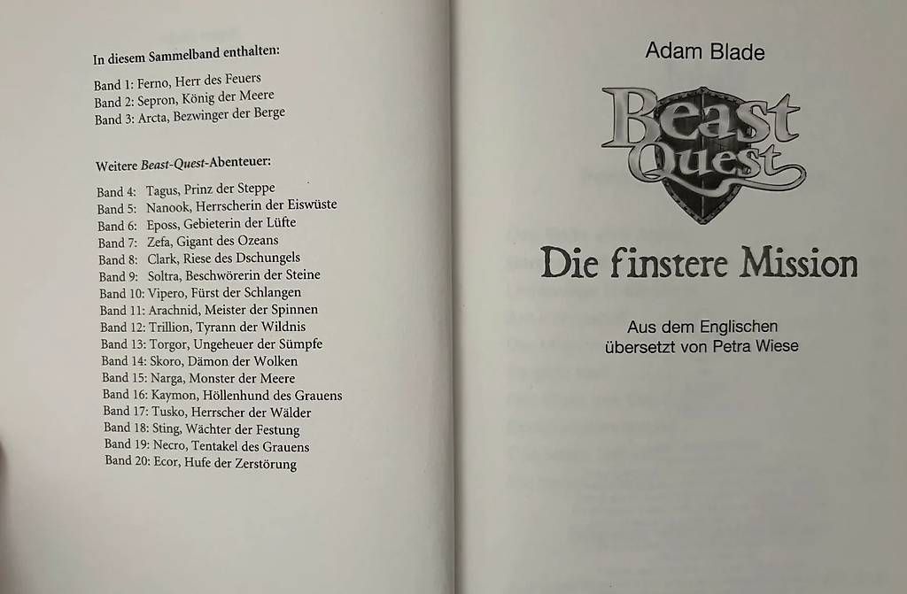 Libri: Beast Quest Bücher – Usato da Muri AG venduto da ManuDe1980 1