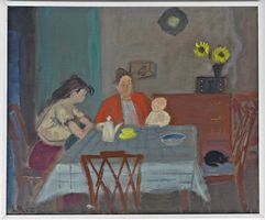 Ernst MORGENTHALER (1887-1962) - Ölgemälde am Frühstücktisch