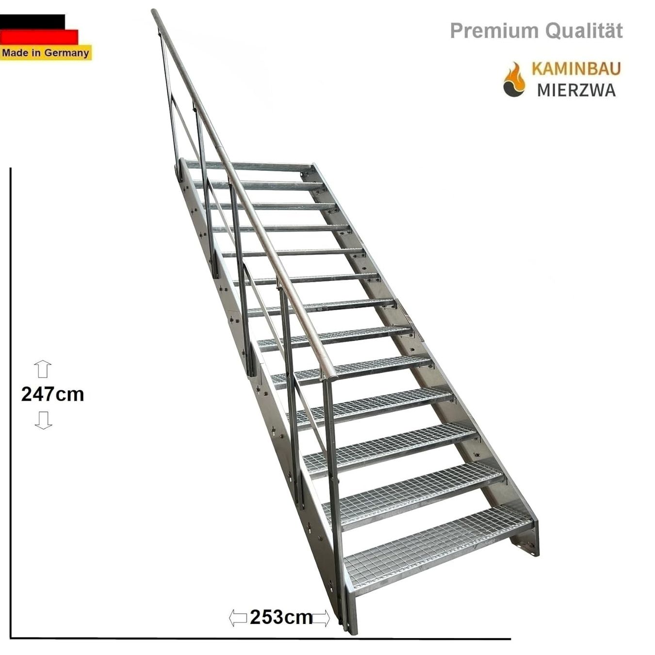 Altro: Stahltreppe 13 Stufen+Geländer 80x247cm – Nuovo e nell'imballaggio originale da Bottighofen venduto da zaap 1