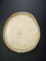Grosse Keramik Servierplatte Tortenplatte Handarbeit Beige